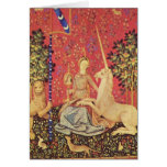 The Unicorn and Maiden Mediaeval Tapestry Image Greeting Cards
