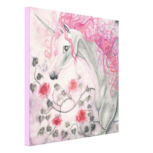 The Unicorn And The Roses Gallery Wrap Canvas