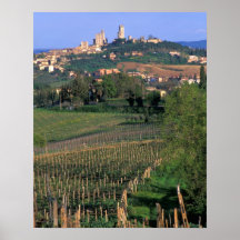 The village of San Gimignano sits in the rolling Poster
