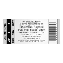The VIP Ticket Birthday Invitation (White)