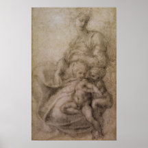 The Virgin and Child with the infant Baptist Poster