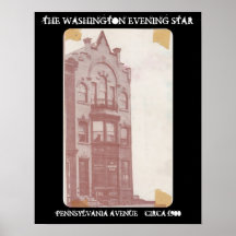 THE WASHINGTON EVENING STAR ~ CIRCA 1900 ~ POSTER