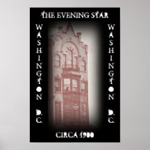 THE WASHINGTON EVENING STAR POSTER VIEW CIRCA 1900