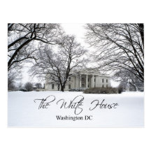 The White House on a snowy day, Washington DC Postcards