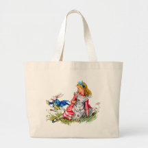 The White Rabbit races by Alice - he's late! Canvas Bag