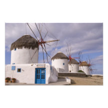 The windmills of Mykonos on the Greek Islands Photo Art