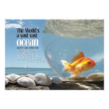 the world's a vast vast ocean | mini-print custom invitation