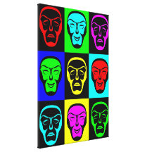 Theatrical Masks Wrapped Canvas Stretched Canvas Prints