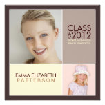 Then Now Modern Block Graduation Party Invitation