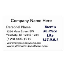 Theres No Place like 127001 Business Card