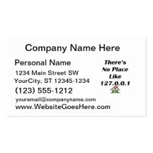 Theres No Place like blk with house Business Card Templates