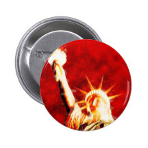 Thermal Statue of liberty face Pinback Button