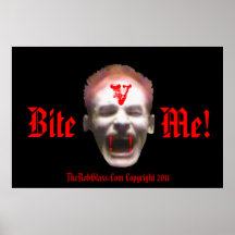 TheRobGlass Bite Me ! V Fang Vampire Poster ,