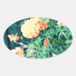 These Quiet Seasons June Marigolds Oval Sticker
