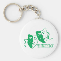 thespian green key chain