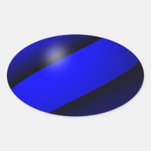 Thin Blue Line One-of-a-Kind Oval Stickers