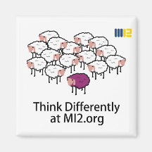 Think Differently - Purple Sheep Refrigerator Magnet