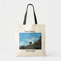 'Think Globally, Act Locally!' Organic Tote Bags