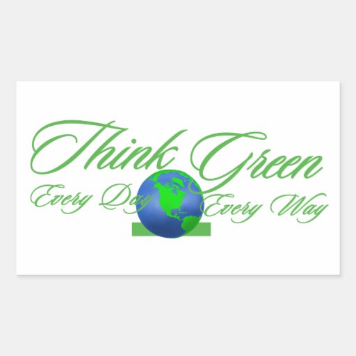 Think Green 3 Rectangle Sticker