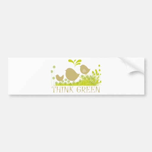 Think Green Cute Products! Bumper Stickers