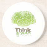 THINK GREEN Faded.png Drink Coasters