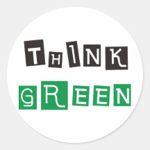 Think Green Products & Designs! Sticker