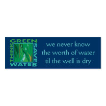 Think Green, Save Water Business Card Templates