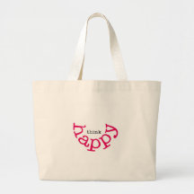 Think Happy (red smile) Canvas Bag