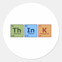 Think Round Stickers