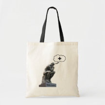 Thinker Statue - Think Positive Canvas Bags