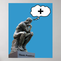 Thinker Statue - Think Positive Print