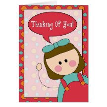 thinking of you (girl) greeting cards