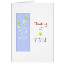 Thinking of You with Yellow Butterflies Greeting Cards