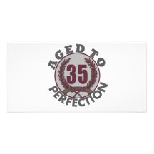 Thirty Five and aged to Perfection Birthday Photo Cards