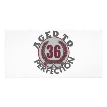 Thirty Six and aged to Perfection Birthday Custom Photo Card