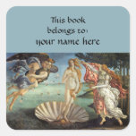 This Book Belongs To ... Fine Art Bookplates Square Stickers