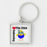 This Chick Loves Swimming Key Chains
