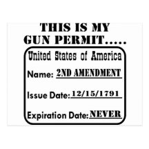 This Is My Gun Permit Postcards