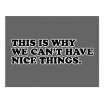 This Is Why We Can't Have Nice Things Post Card