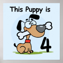 This Puppy 4th Birthday Tshirts and Gifts Posters