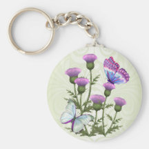 Thistles and Butterflies Keychain