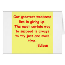 Thomas Edison quote Card