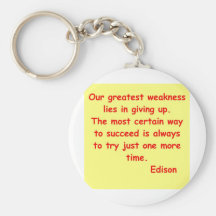 Thomas Edison quote Key Chains