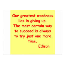 Thomas Edison quote Postcard