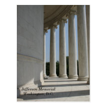 Thomas Jefferson Memorial pillars postcard