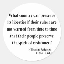 Thomas Jefferson Quote 16a Round Sticker