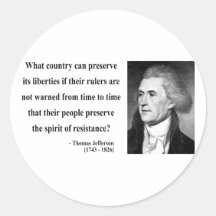 Thomas Jefferson Quote 16b Round Sticker