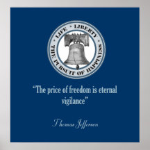 Thomas Jefferson Quote (Vigilance) Posters