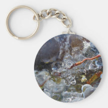 Thorn in Round Bubbles of Ice from Freezing Rain Key Chains