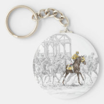 Thoroughbred Horse Race - Starting Gait Keychain